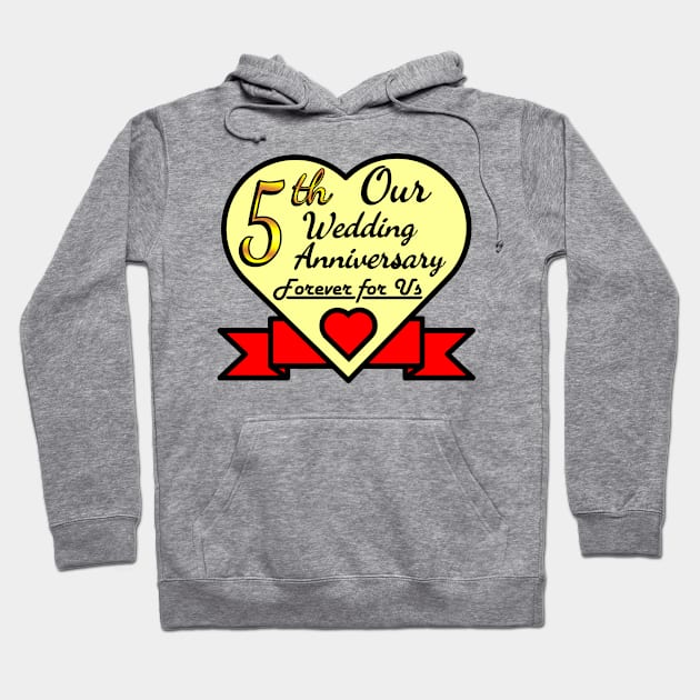 5th wedding anniversary Hoodie by POD_CHOIRUL